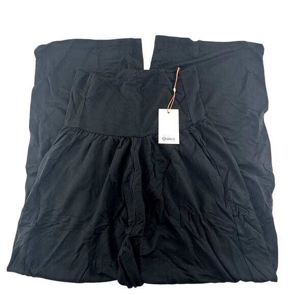 Quince Women's Black French Terry Modal Wide Leg Pants Size L - Picture 4 of 8